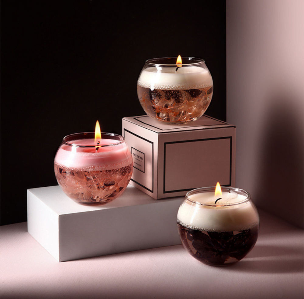 Home glass jar preserved flower aromatherapy luxury fragrance scented candle 2
