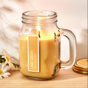 enchanted woody lemon scented jar candle