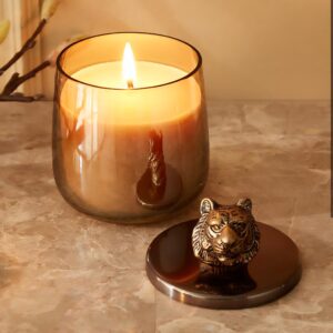 enchanted woody lemon scented jar candle